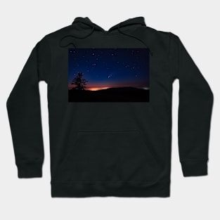 Neowise Comet over Kneeland at sunset Hoodie